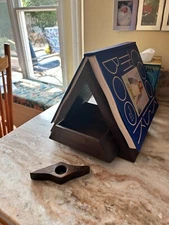 Wooden Triangle Book Stand Storage Drawer and Page Place Holder 3 PCS