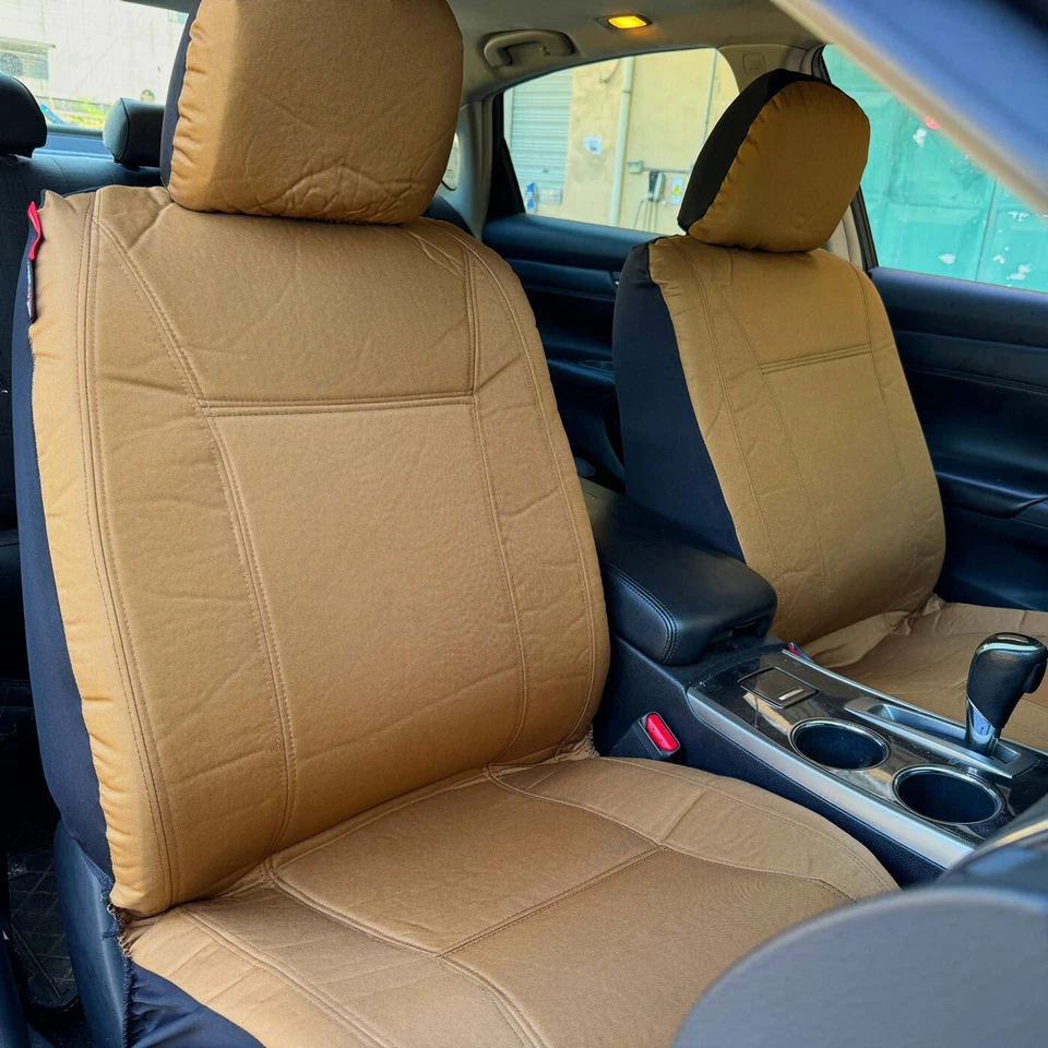 For GWM Tank 300 Sand Color Waterproof Canvas Front Pair Car Seat Covers - image 3 of 4