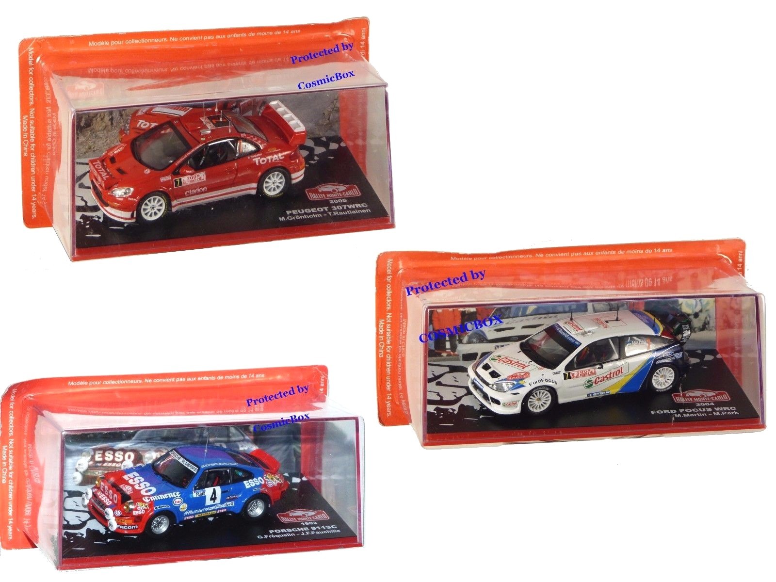 Cadeau pour passionné auto lot Ford Focus 2004 Peugeot 307 WRC Monte Carlo