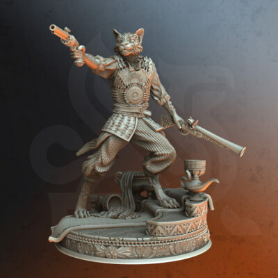 Kara'Ta Kajit Tabaxi Artificer Rogue Miniature | D&D DnD | 
