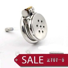 Stainless Steel Chastity Belt Male Lockdown Cage dilatorl Tube Spiked Ring