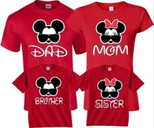  Mom And Dad Mickey Minnie Glasses Disney Vacation matching Family cute TShirts