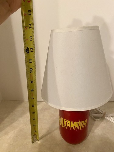 SELTENE Hulkamania Hulk Hogan WWE WWF Wrestling rot/gelb Einmaurerglas Tischlampe - Bild 12 von 13