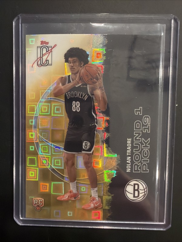 NOLAN TRAORE 2025-26 Topps Signature ROOKIE YELLOW PANDORA REFRACTOR! NETS 
