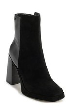 DKNY Felice Botines, Gamuza Negra y Cuero, Mujer Talla 10 M, NUEVO