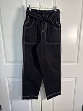 We The Free Free People Utility Pants/Jeans Black Sz 26 NWOT 1089