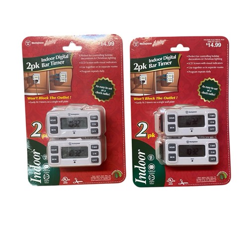 Westinghouse Holiday 2er Set Indoor Digital Bar Timer Lichter Weihnachten Neu