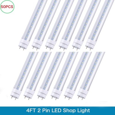 50 Pack 22W 4FT T8 Led Tube Light Bulbs G13 2-Pin Dual Power Led Shop Light Lamp