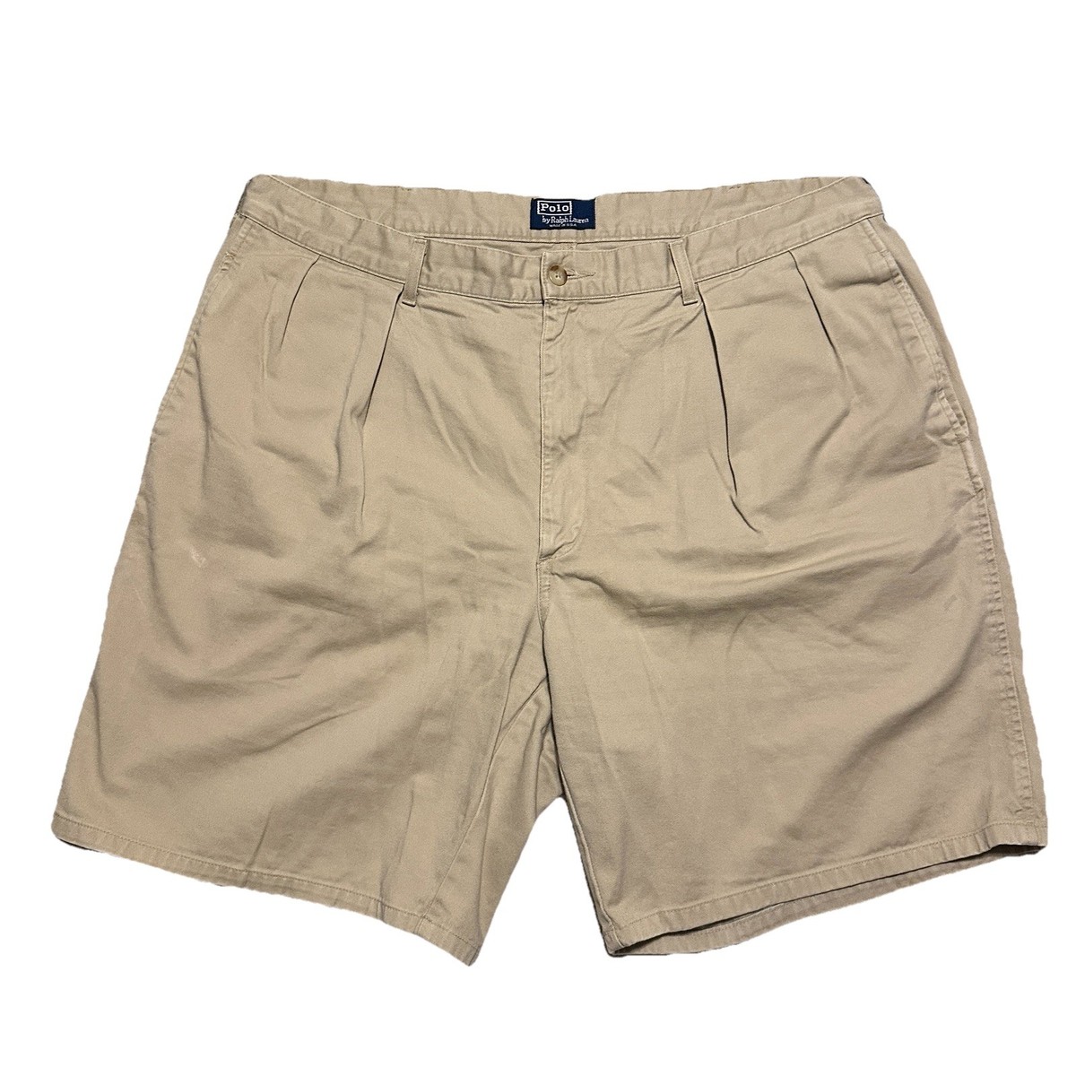 Vintage 80s Polo Ralph Lauren Shorts Mens 40 Beige Pleated