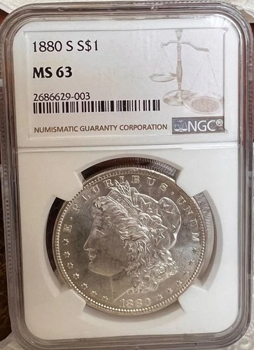 1880 S Morgan Silver Dollar NGC MS63