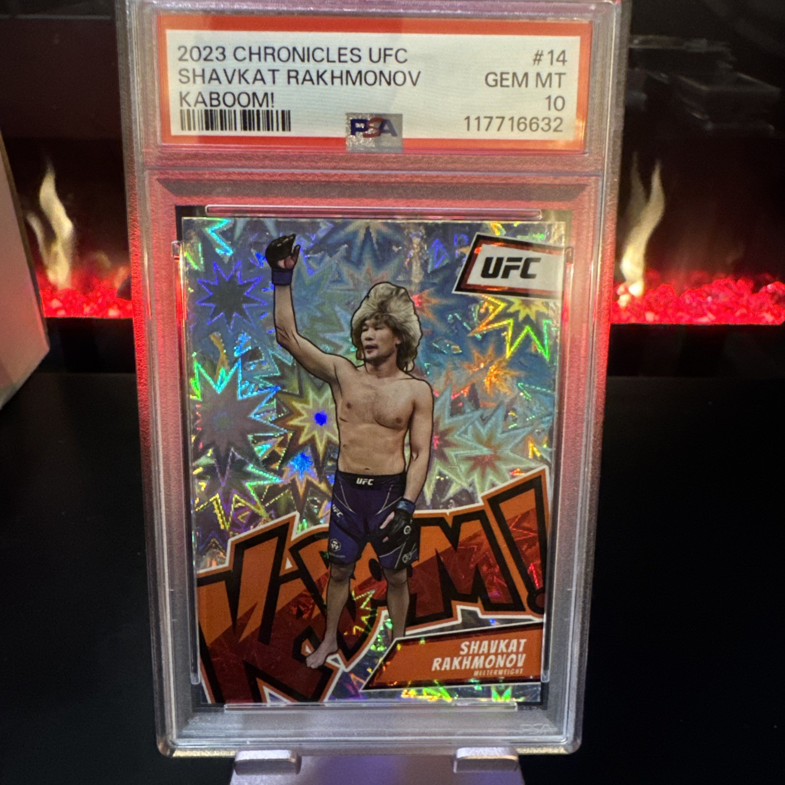 2023 UFC Chronicles Kaboom Shavkat Rakhmonov #14 Case Hit SSP PSA 10