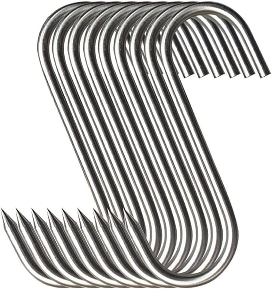 Meat Hooks,Premium Stainless Steel Butcher Hook Smoking Hooks, Meat Processing f