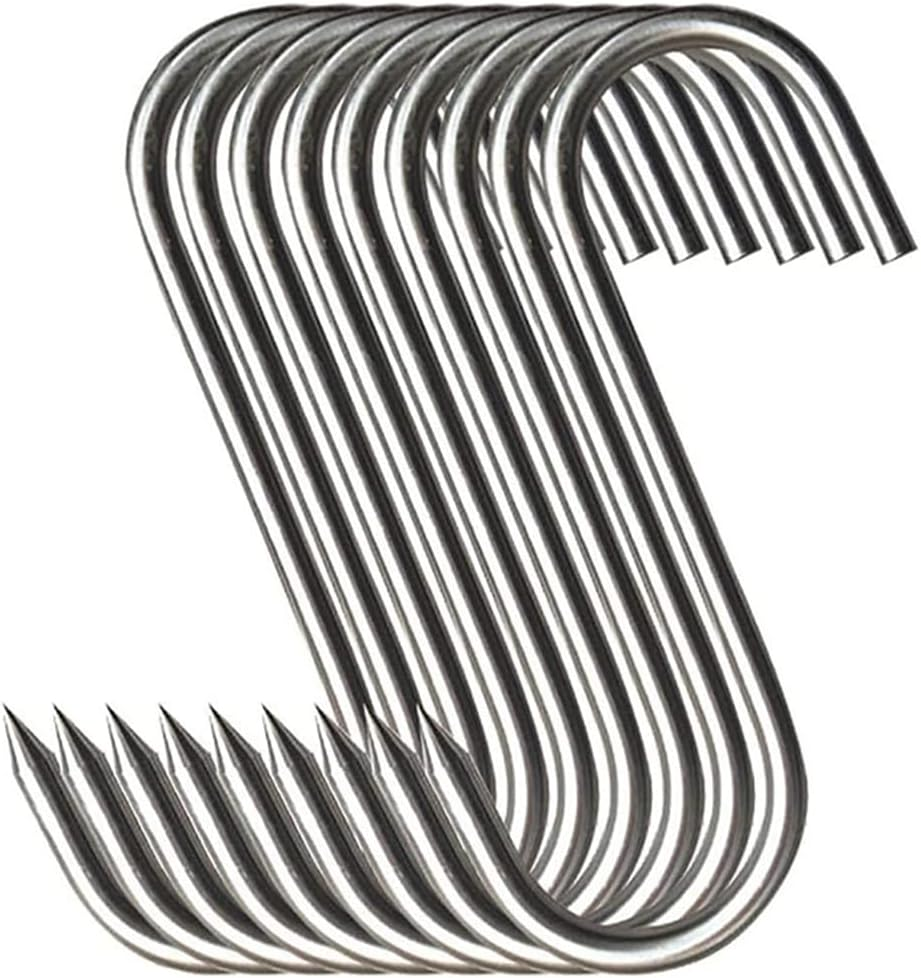 Meat Hooks,Premium Stainless Steel Butcher Hook Smoking Hooks, Meat Processing f