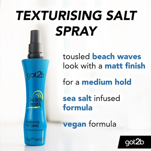 Schwarzkopf got2b Beach Matt Texture Sea Salt Hair Spray Medium Hold, 200 ml - Picture 2 of 4