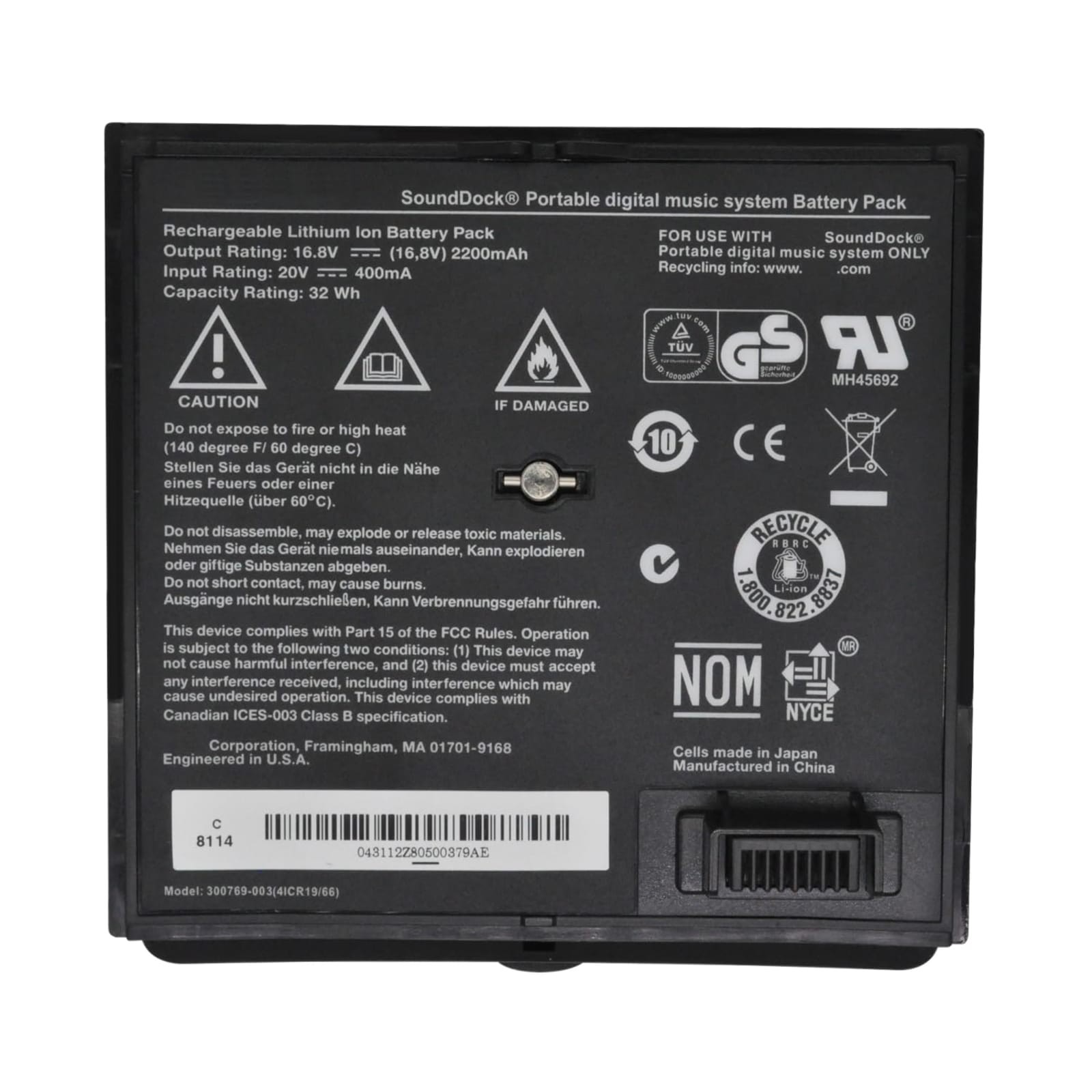 Batería de iones de litio para Bose SoundDock Portable SoundLink Air 300769-003 16.8V