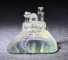 Vintage Crystal World Rainbow Color Changing Castle Figurine