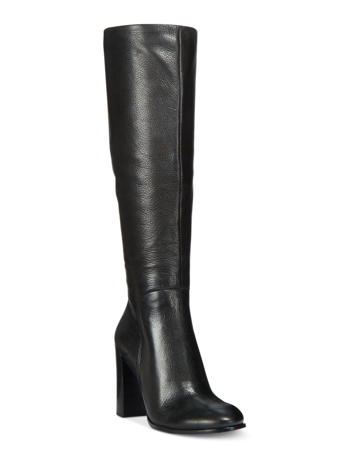 KENNETH COLE NEW YORK Womens Black Justin Block Heel Leather Riding Boot 5.5 M