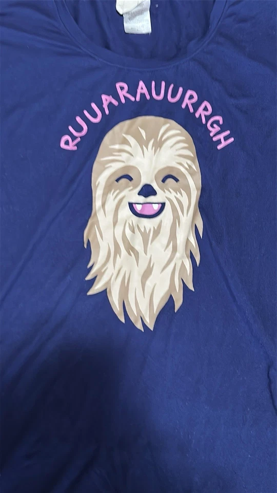 Camisa para dormir Chewbacca Star Wars para mujer con mangas aleteadas talla pequeña usada en excelente estado Foto 2 de 4