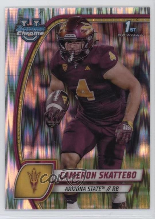 2024 Bowman U Chrome Stealth Refractor Cam Skattebo Cameron Skattebo #37 18aw