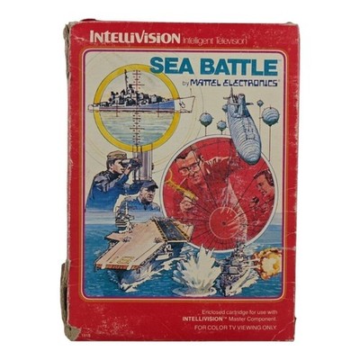Sea Battle Intellivision Mattel Electronics Multiplayer Strategy Game Cartridge