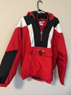 Vintage Starter Chicago Bulls Jacket Pullover Kangaroo Pocket Mens Size XL