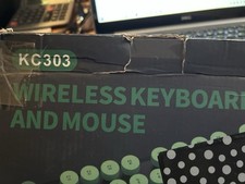 KC303 Wireless Keyboard and Mouse Green Large Round Keys Silent Click