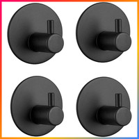 Handtuchhaken Edelstahl Selbstklebend Schwarz 4Er Set FüR Bad KüChe Ohne Bohren