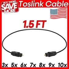 Optical Audio Cable 1.5 FT Toslink Digital Fiber Optic Cord SPDIF Wire Dolby DTS