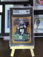2020 Panini Prizm CeeDee Lamb #334 Orange Disco Prizm SGC 9 Rookie Cowboys NFL