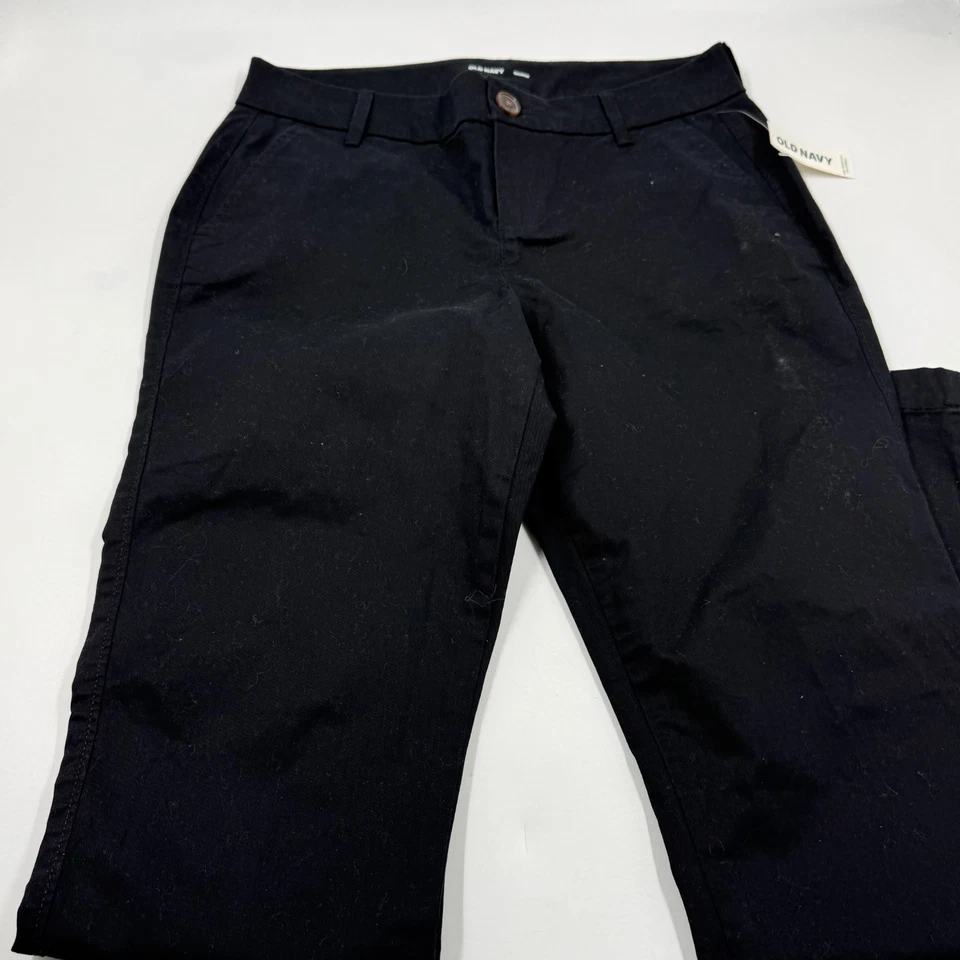Old Navy Women's Skinny Chino Pants Size 2 Black Cotton Blend Slim Tapered Leg - Image 2 of 4