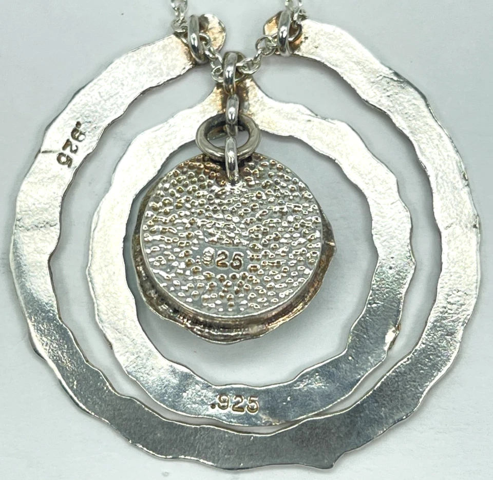 Collar/Pendientes Vintage Diseñador Plata 925 Espuma de Mar Verde Vidrio de Mar Foto 2 de 4