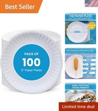 Convenient 100ct Pack of 6-Inch Uncoated Paper Plates for All Occasions