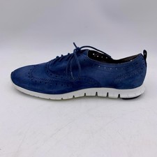 Cole Haan Zerogrand Wingtip Oxford Suede Blue Women Shoe 9.5 Lightweight Comfort