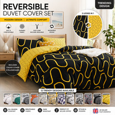 Reversible Duvet Cover Bedding Set Printed Quilt Covers Single Double King Sizes