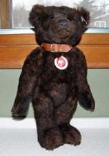 VINTAGE STEIFF BROWN BEAR 13" TIPPED ALPACA GROWLER EAN 038266 MADE IN GERMANY
