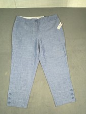 NWT Talbots Perfect Crop Pant Size Women  s 6Petite Blue At Waist Slim Leg Light