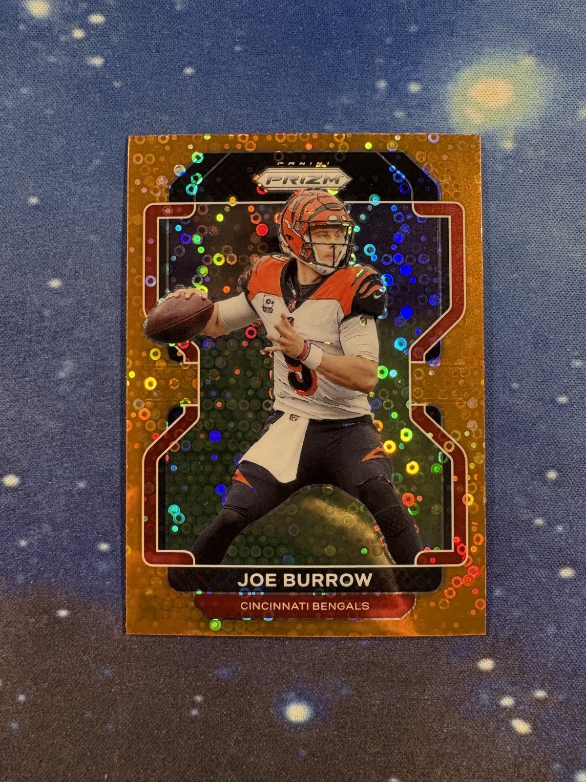 Joe Burrow 2021 Panini Prizm #273 Orange Disco Cincinnati Bengals