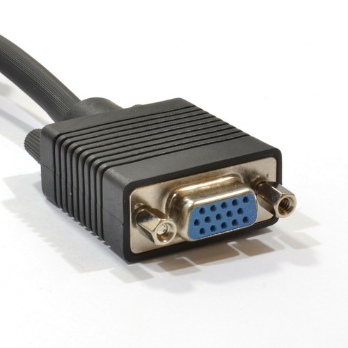 Svga PC Videokabel HD15 Polig Verlängerungskabel Stecker zu Buchse 1m Schwarz - Bild 3 von 3