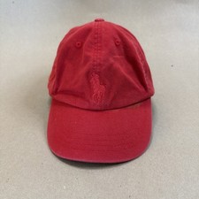 Polo Ralph Lauren Kids Red Cotton Chino Baseball Cap red Pony Logo Adjustable