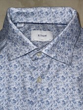 ETON MENS 4-WAY STRETCH SLIM-FIT COTTON DRESS SHIRT SIZE 16.5/33-34 270
