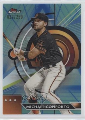 2023 Topps Finest Blue/Aqua Vapor Refractor 22/250 Michael Conforto #45 0ok8