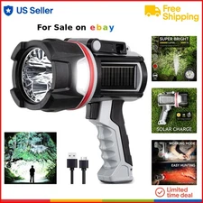 Rechargeable LED Spotlight Super Bright 200000 Lumens Hunting Camping Boating