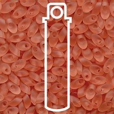 Rose Frosted Transparent Miyuki Long Magatama Beads 4x7mm LMA-2103F-TB 