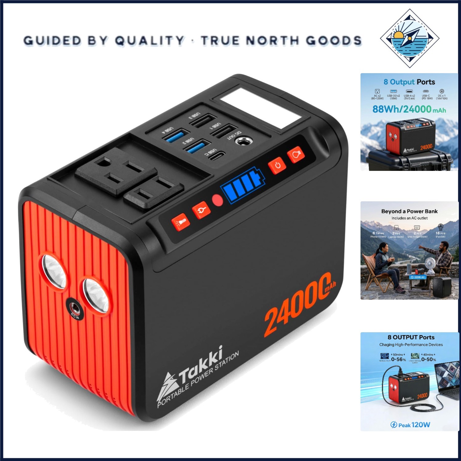 Portable Battery Backup with Fast Charging and Lightweight Design for Camping