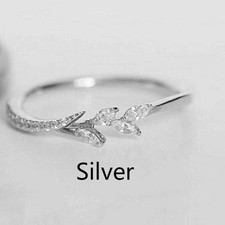 44298 Ring Women Filigree SIZE Gifts Leaf Jewelry Wedding Alloy Flower Eternity