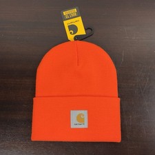 Carhartt A18 Watch Beanie Orange Cuffed Winter Acrylic Hat Knit Warm NWT