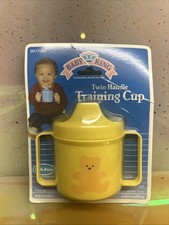 Baby King Vintage 1 Twin Handle Training Cup 2008 BPA Free Yellow Bear Sippy Cup