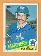 Jack Perconte Seattle Mariners AUTO Signed 1985 Topps Murray State Racers