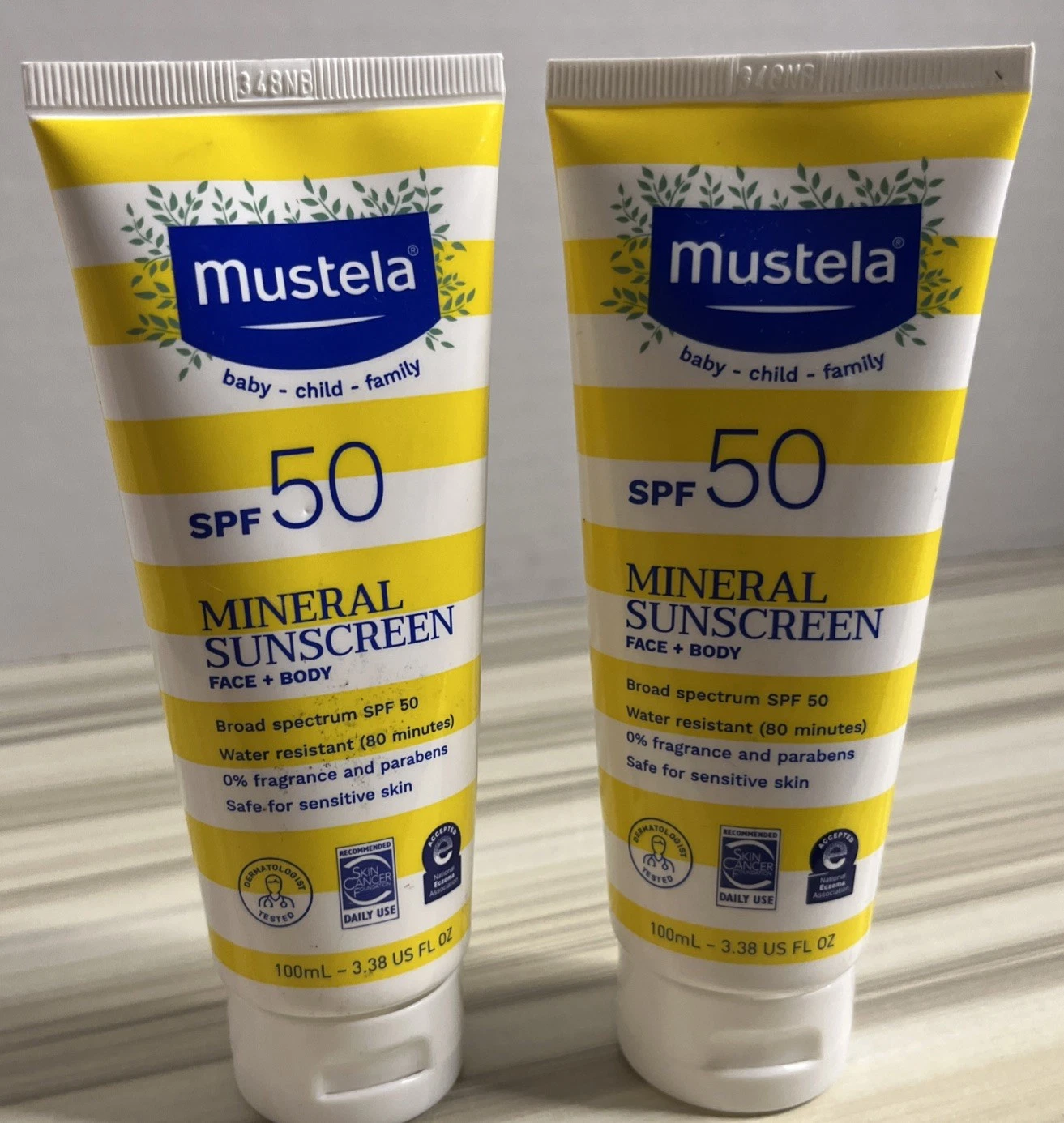 Lot of 2 Baby Mineral Sunscreen Lotion SPF 50 Broad Spectrum - Face & Body