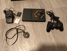 Sony PlayStation 2 Slim Black Console Bundle w/ Controller, Cables, Memory Card